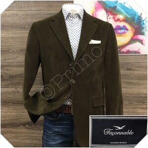 FACONNABLE Mens  Corduroy Blazer Sport Coat Casual Jacket Size‎ 42L Classic Suit
